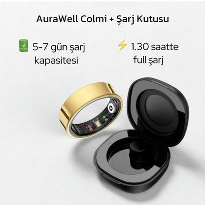 AuraWell Akıllı Yüzük – SpO₂, Kalp Atış Hızı, Uyku & REM Takibi